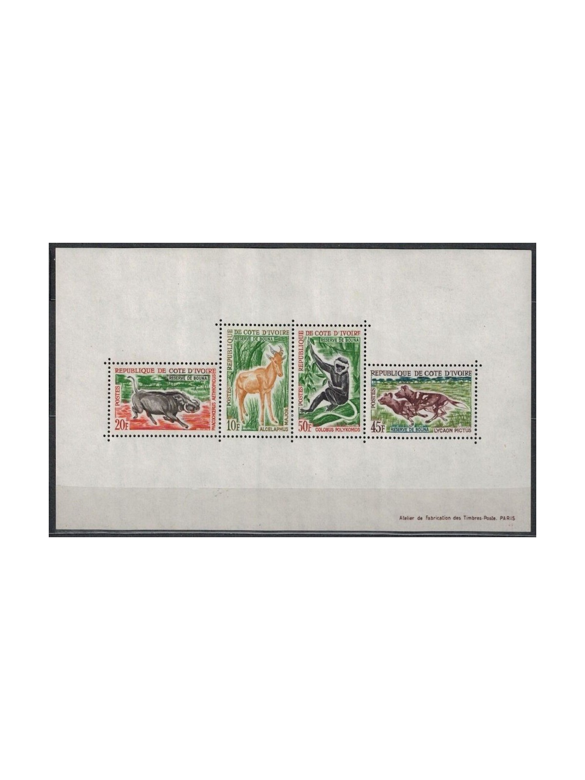 IVORY COAST 1963 Fauna, animals s/s MNH**