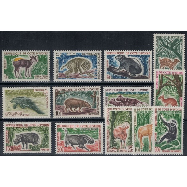 IVORY COAST 1963-64 Hunting and tourism 13v MNH**