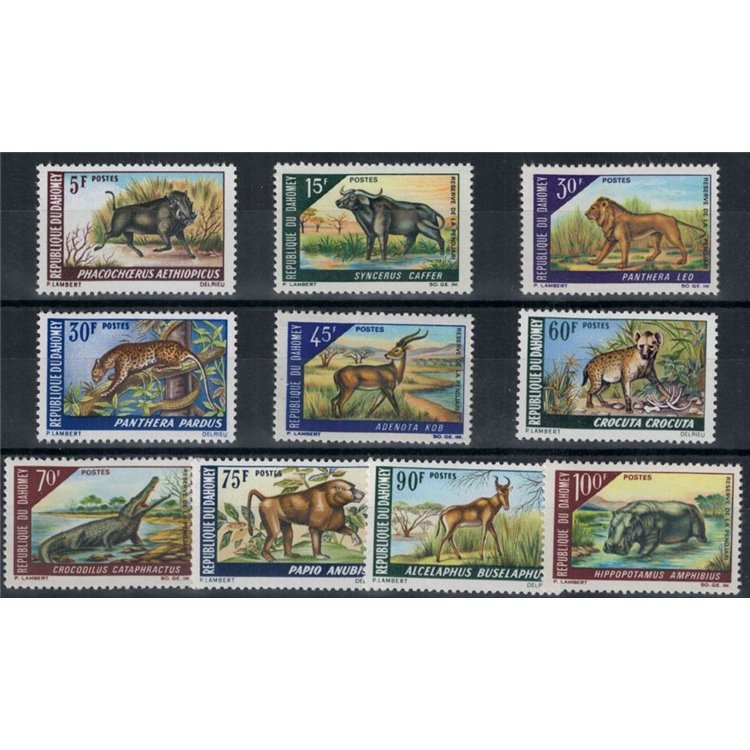 DAHOMEY 1968-69 Fauna, animals 10v MNH**