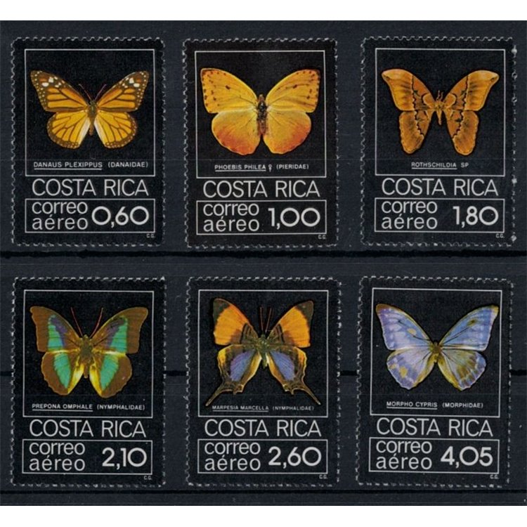 COSTA RICA 1979 Fauna, farfalle 6v MNH**