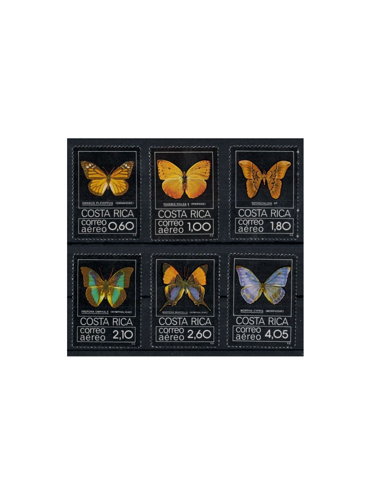 COSTA RICA 1979 Fauna, farfalle 6v MNH**
