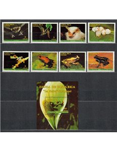 COSTA RICA 1986 Bats and frogs 8v + 1 s/s MNH**