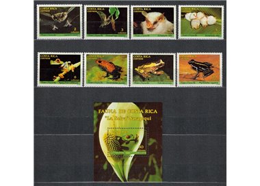 COSTA RICA 1986 Bats and frogs 8v + 1 s/s MNH**