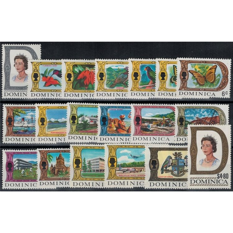 DOMINICA 1969 Serie ordinaria 19v MNH**