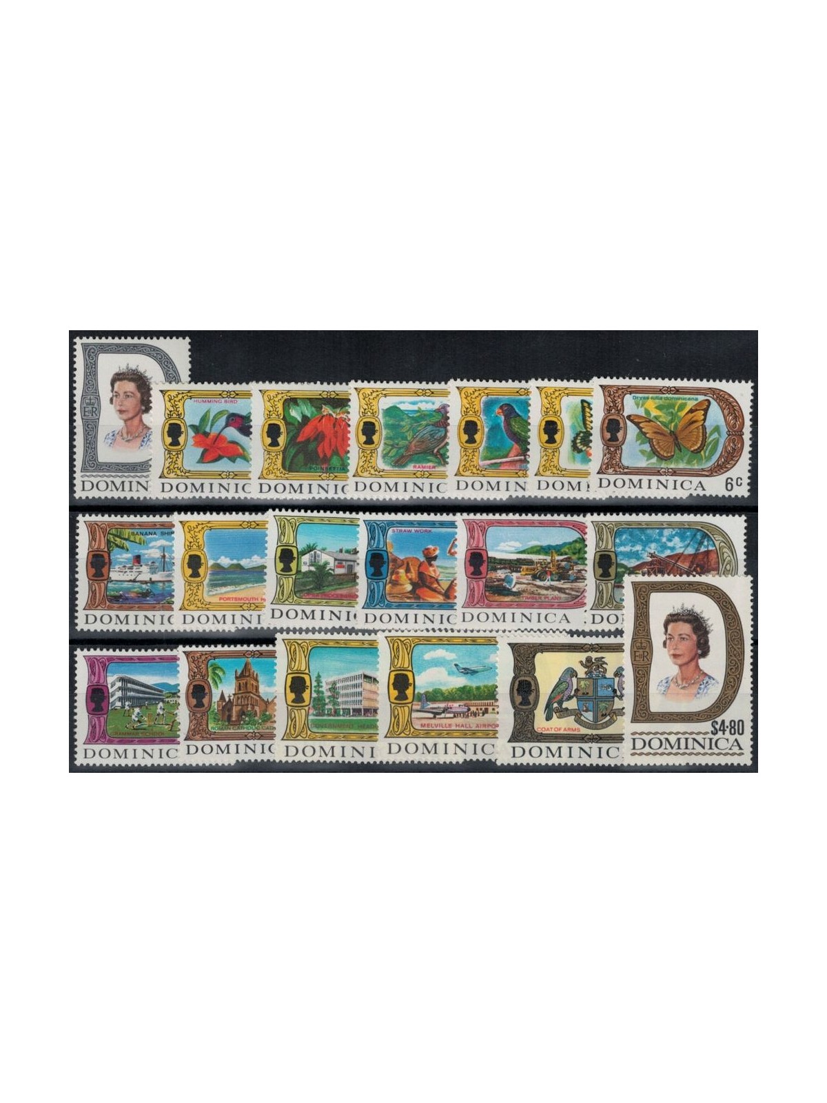 DOMINICA 1969 Serie ordinaria 19v MNH**