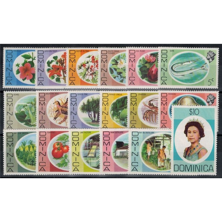 DOMINICA 1975 Ordinary series 18v MNH**