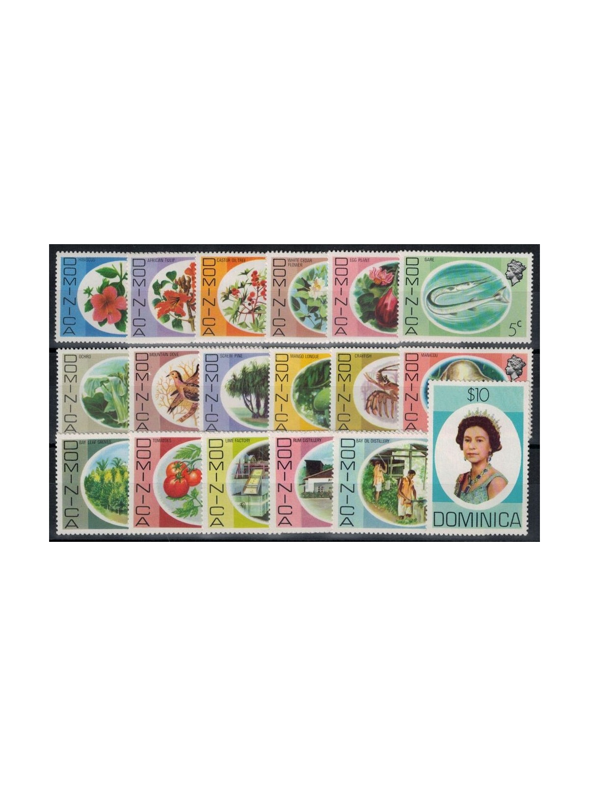 DOMINICA 1975 Ordinary series 18v MNH**