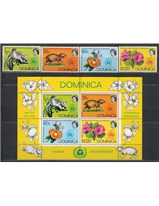 DOMINICA 1972 United Nations Conference 4v + 1 s/s MNH**