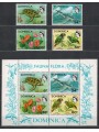 DOMINICA 1970 Flora and fauna 4v + 1 s/s MNH**