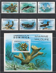 DOMINICA 1979 Fauna dei Caraibi 6v + 1 BF MNH**