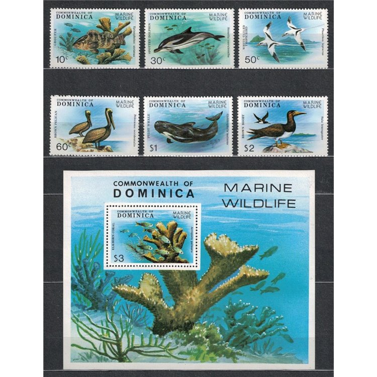 DOMINICA 1979 Caribbean fauna 6v + 1 s/s MNH**