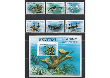 DOMINICA 1979 Fauna dei Caraibi 6v + 1 BF MNH**