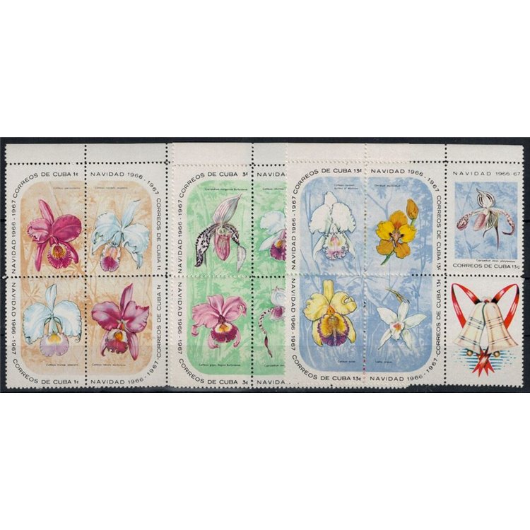 CUBA 1966 Christmas, orchids 15v MNH**
