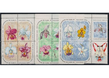 CUBA 1966 Natale, orchidee 15v MNH**