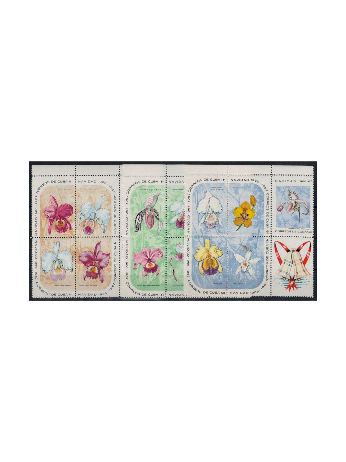 CUBA 1966 Natale, orchidee 15v MNH**