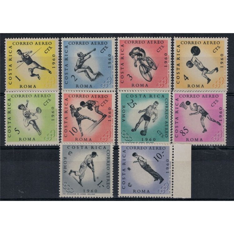 COSTA RICA 1960 Rome Olympics 10v MNH**