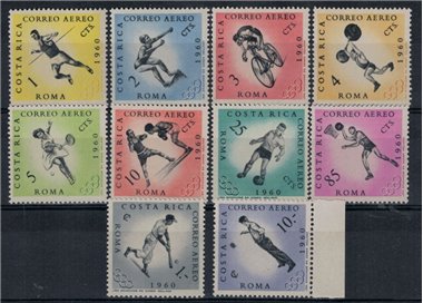COSTA RICA 1960 Rome Olympics 10v MNH**