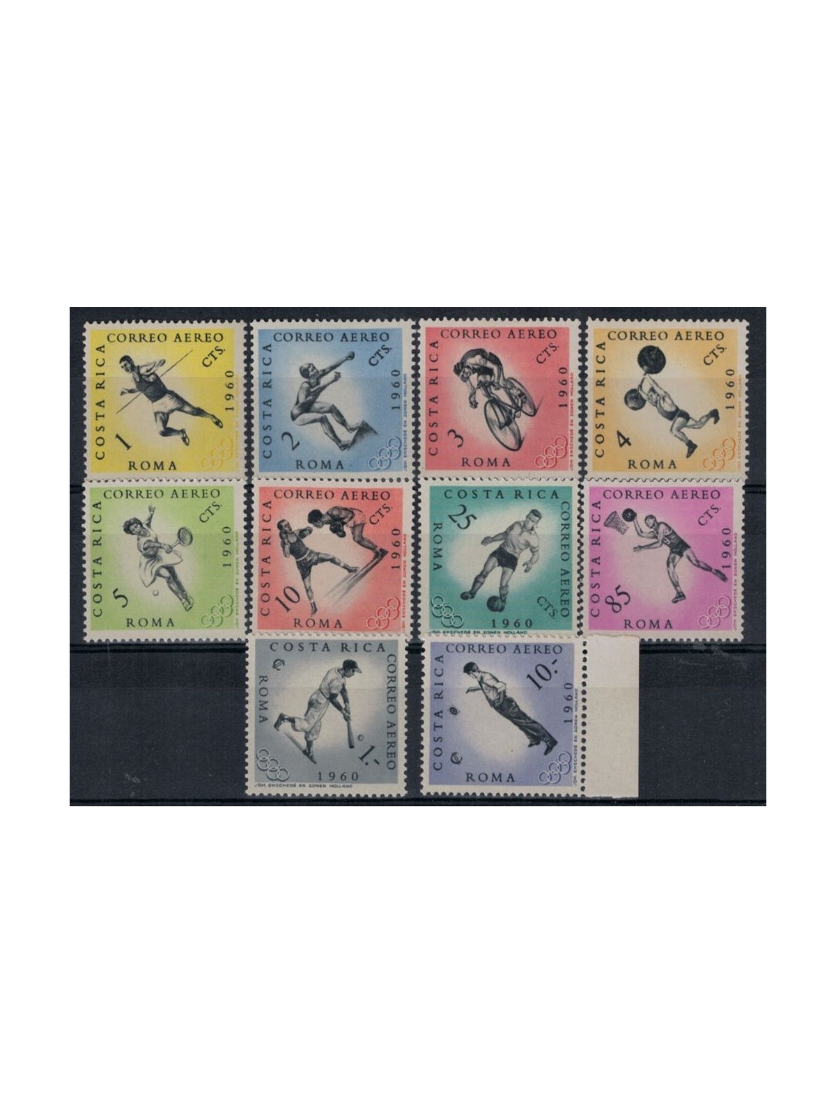 COSTA RICA 1960 Rome Olympics 10v MNH**
