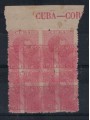 CUBA 1882 Variety 10c Alfonso XII with double printing (in block of four) ©