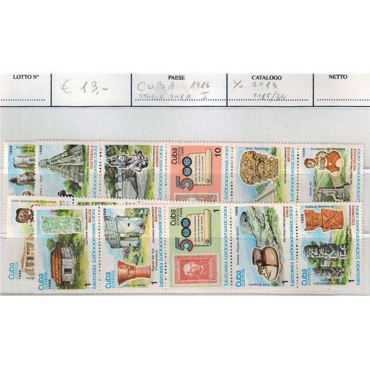 CUBA 1986 Storia dell'America latina 20v MNH**