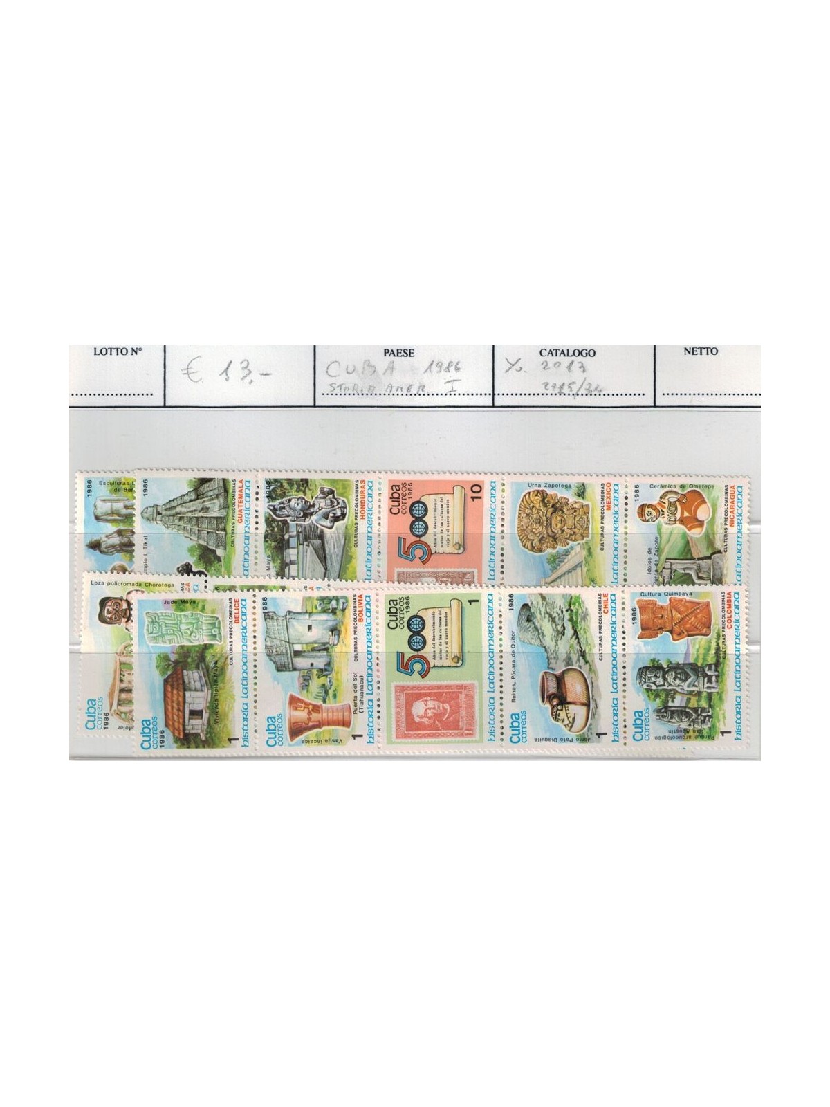 CUBA 1986 Storia dell'America latina 20v MNH**