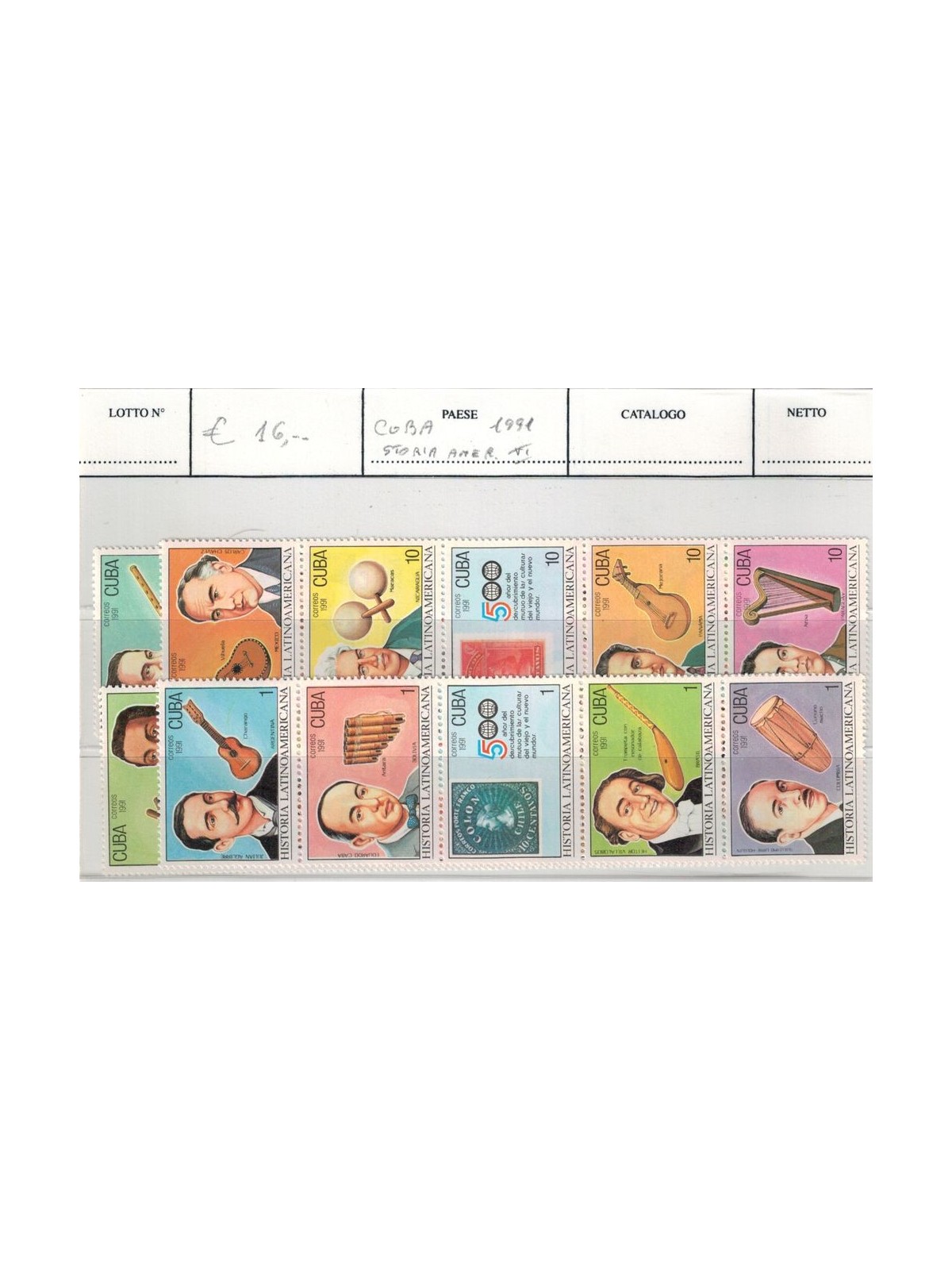 CUBA 1991 History of Latin America 20v MNH**