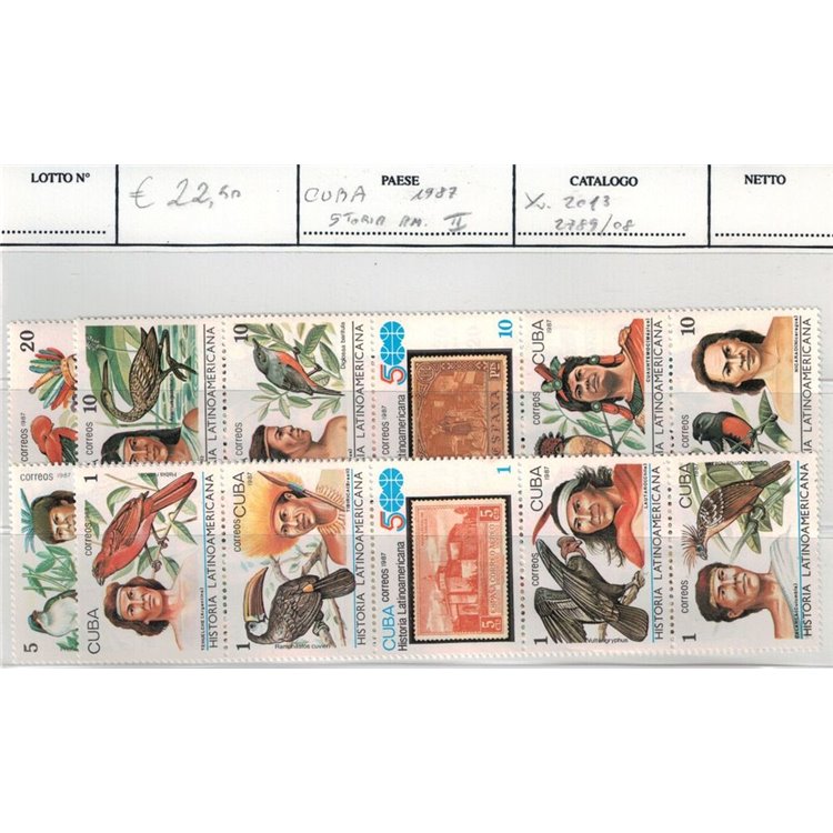 CUBA 1987 Storia dell'America latina 20v MNH**