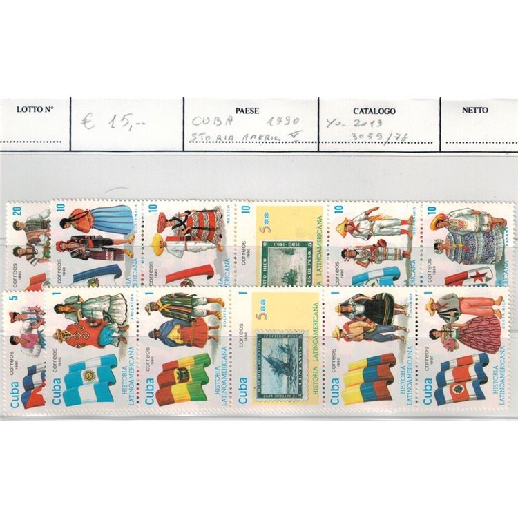 CUBA 1990 History of Latin America 20v MNH**