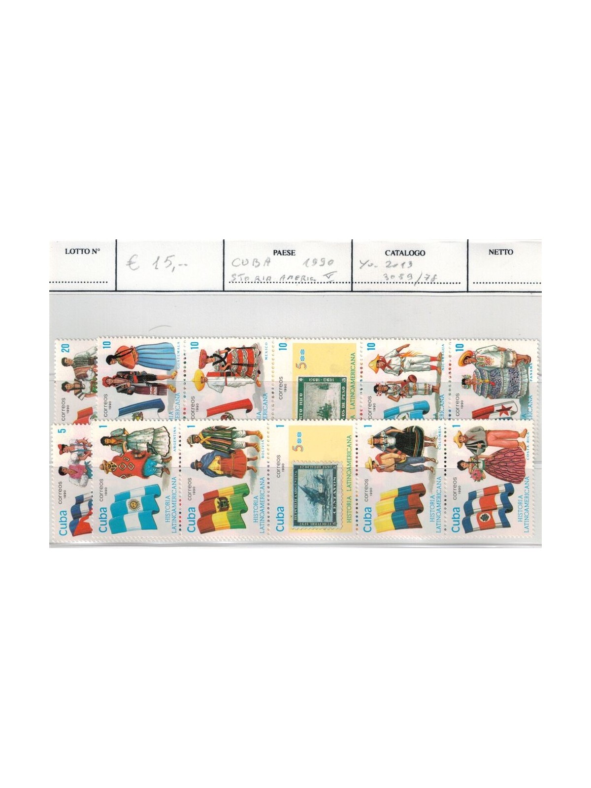 CUBA 1990 History of Latin America 20v MNH**