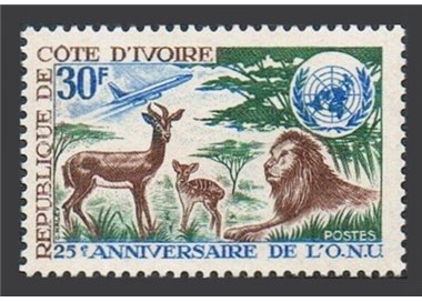 IVORY COAST 1970 UN Anniversary 1v MNH**