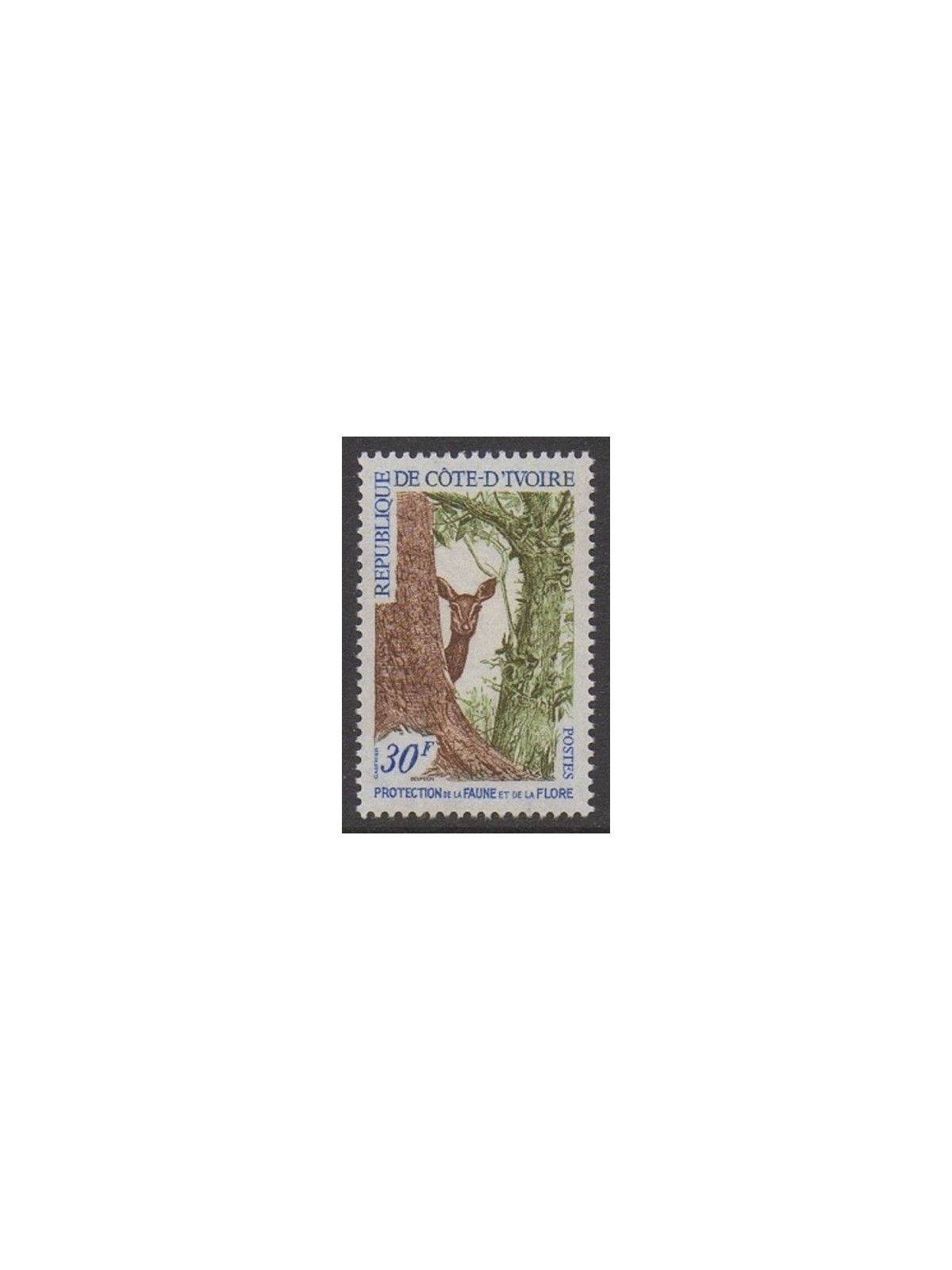 COSTA D'AVORIO 1968 Salvaguardia della fauna e della flora 1v MNH**