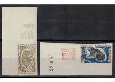 IVORY COAST 1963-64 Hunting and tourism (imperforated) 2v MNH**