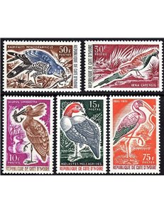 COSTA D'AVORIO 1965 Fauna, uccelli 5v MNH**