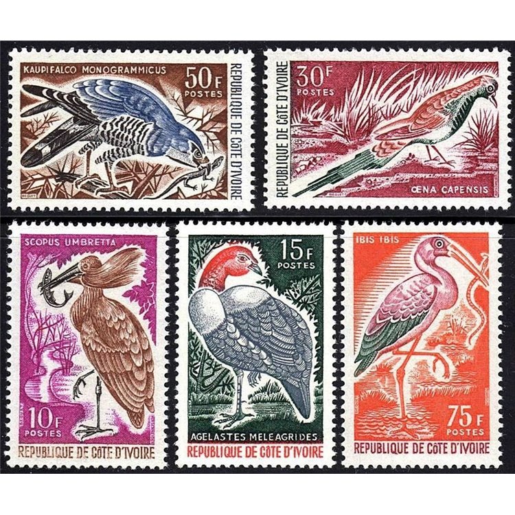 IVORY COAST 1965 Wildlife, birds 5v MNH**