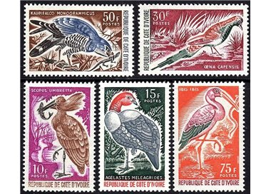 IVORY COAST 1965 Wildlife, birds 5v MNH**