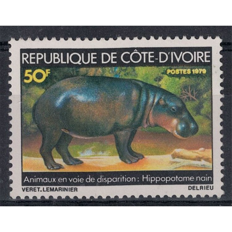 COSTA D'AVORIO 1979 Animali in via di estinzione, ippopotamo MNH**