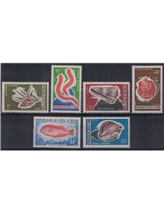 IVORY COAST 1971-73 Marine fauna 6v MNH**