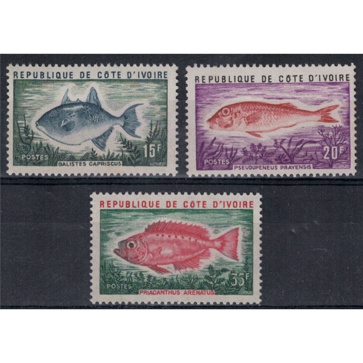 IVORY COAST 1973 Marine fauna, fish 3v MNH**