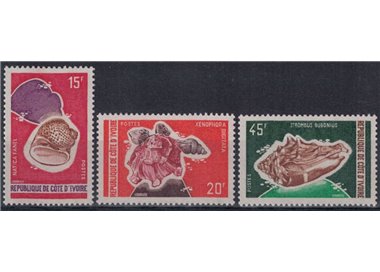 COSTA D'AVORIO 1972 Fauna marina, conchiglie 3v MNH**
