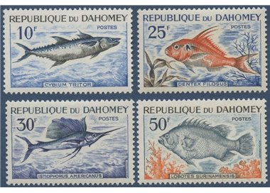 DAHOMEY 1965 Marine fauna, fish - Fish 4v MNH**