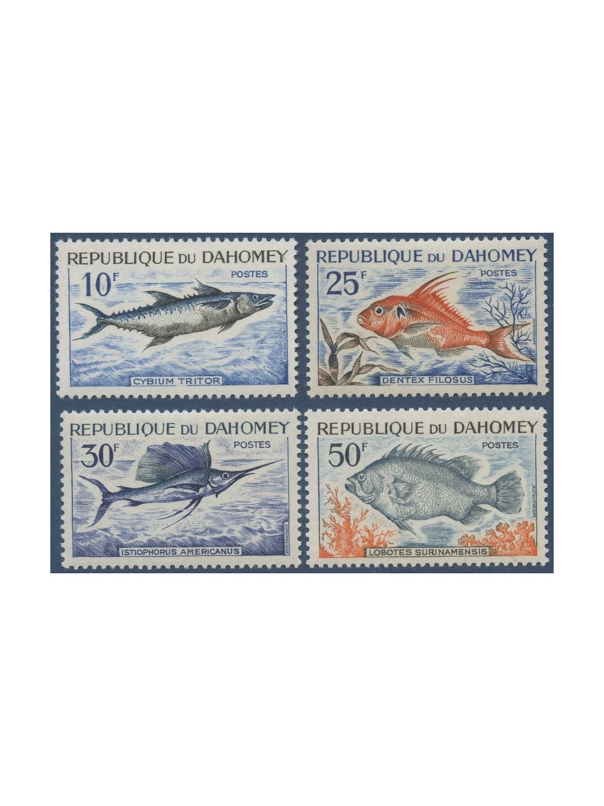 DAHOMEY 1965 Marine fauna, fish - Fish 4v MNH**
