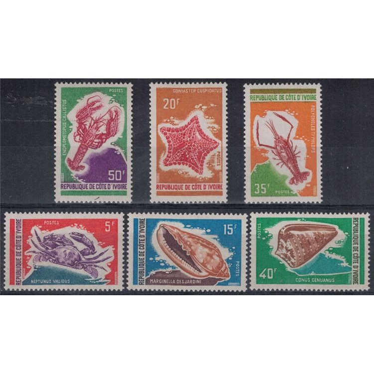 IVORY COAST 1971 Marine fauna 6v MNH**