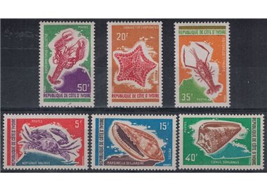 COSTA D'AVORIO 1971 Fauna marina 6v MNH**