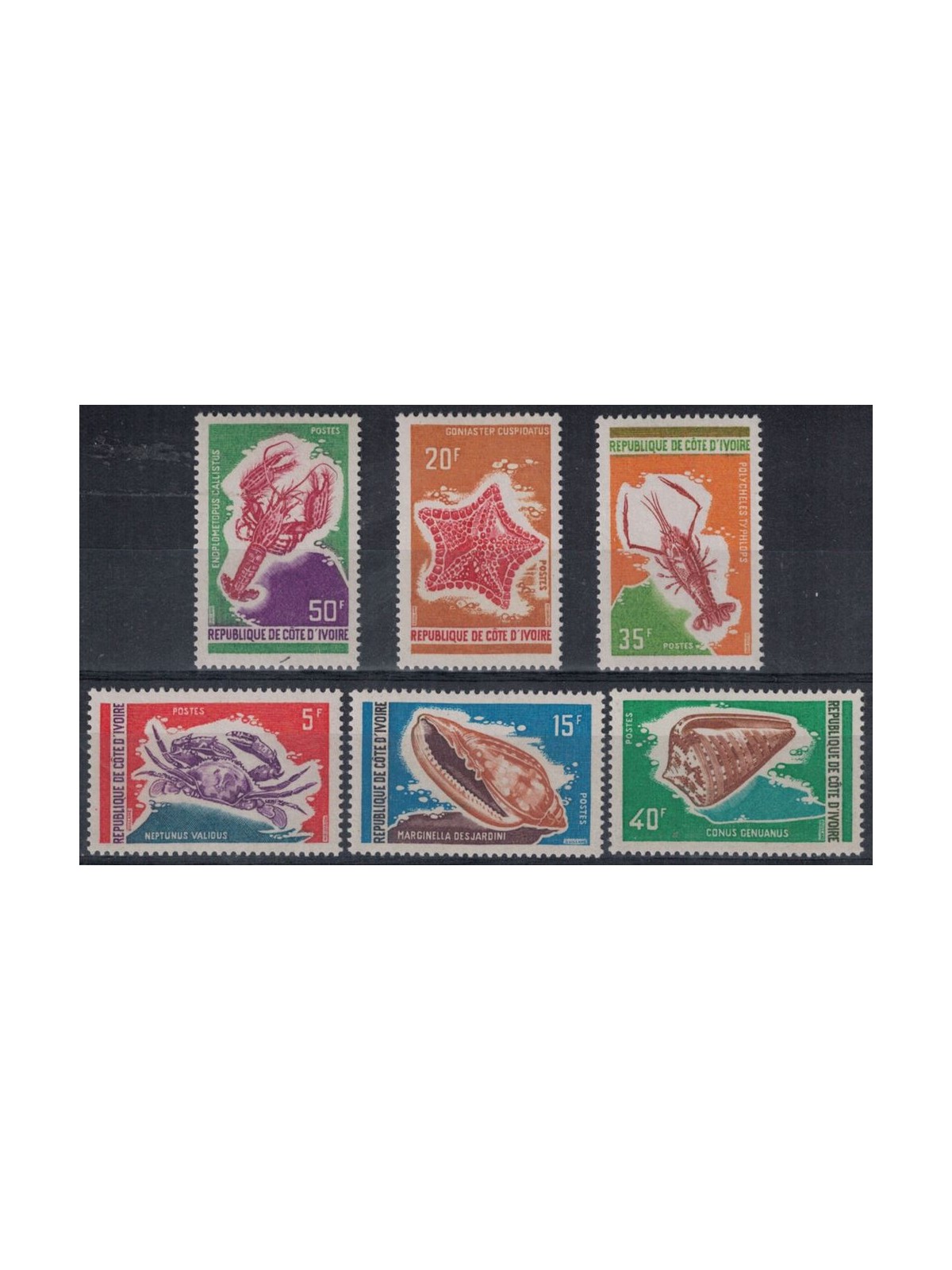 IVORY COAST 1971 Marine fauna 6v MNH**