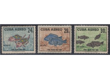 CUBA 1958 Felipe Poey, posta aerea 3v MH*