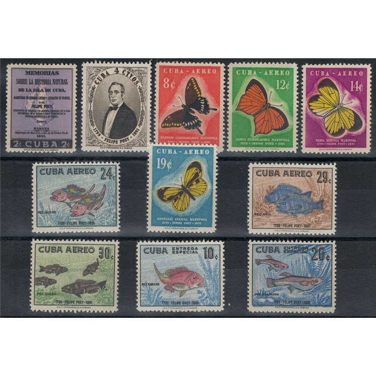 CUBA 1958 Felipe Poey 11v MNH**