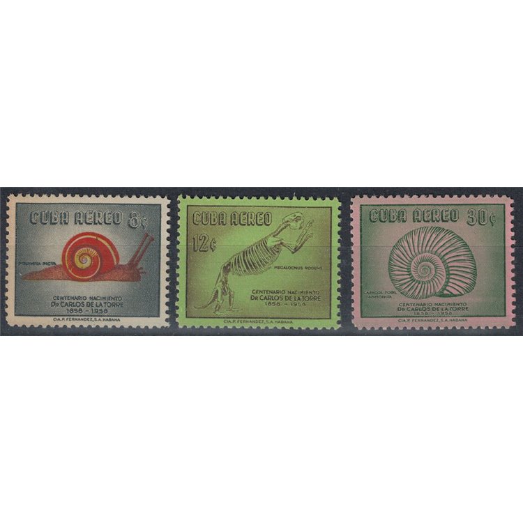 CUBA 1958 Don Carlos de la Torre, airmail 3v MNH**