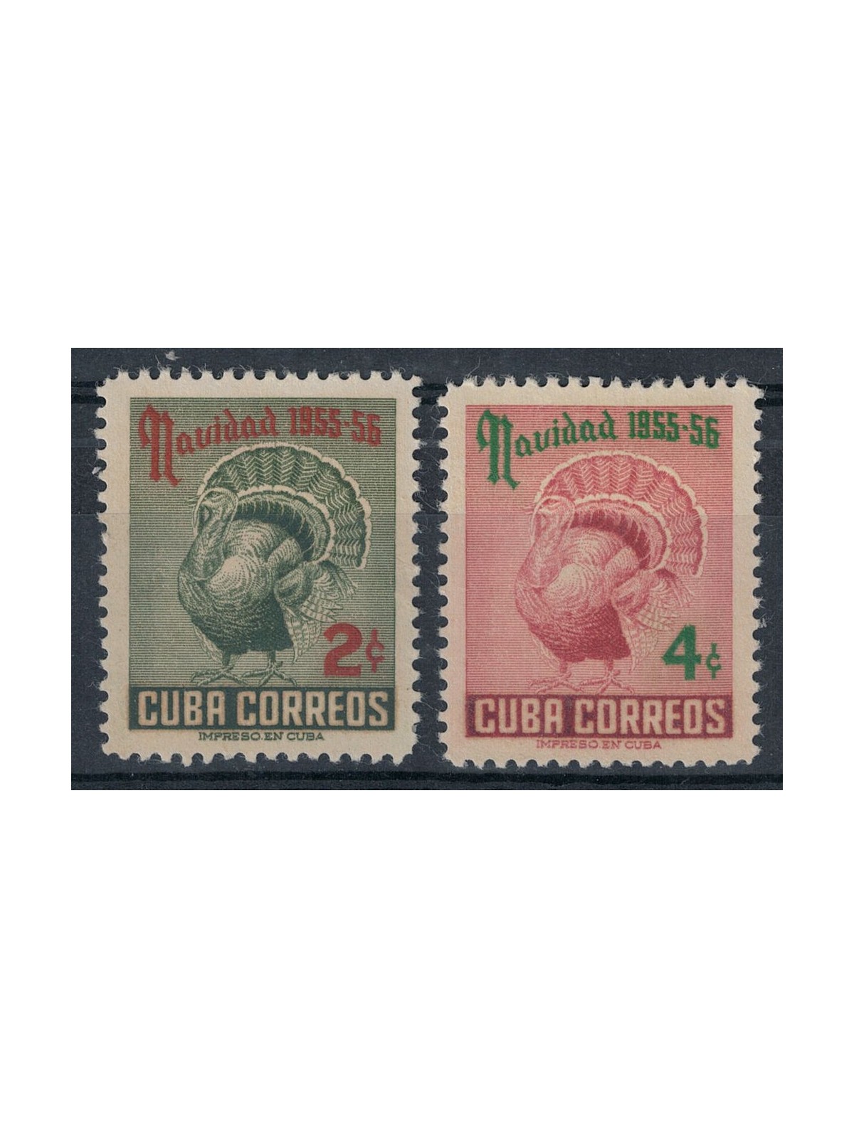 CUBA 1955 Christmas 2v MH*