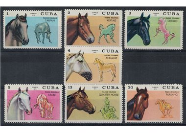 CUBA 1972 Purebred Horses 7v MNH**