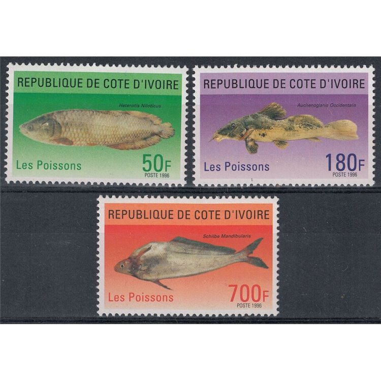 IVORY COAST 1996 Marine fauna, fish 3v MNH**